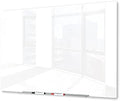 J&J worldwide Magnetic Glass Whiteboard 4' x 3' Ultra White, Large Frameless White Boards for Walls 47 x 35 Inches, Large Dry Erase Board for Office, Home, School