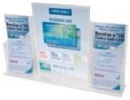 Clear-Ad - LHDDP-8511 - Acrylic Desk Display with Sign & Double Trifold Brochure Holders - Multipurpose Desktop Organizer Stand (Pack of 15)