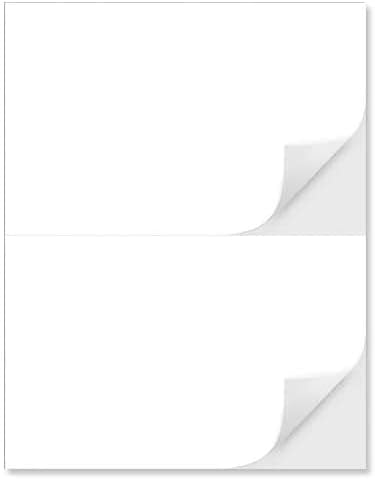 NextDayLabels 8.5x5.5 Half Sheet Stickers White Blank Labels for Laser Inkjet Printer - 2 Per Page Self-Adhesive Shipping Packaging Product Made in USA - 2000 Labels
