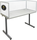 OBEX Polycarbonate Office Desk Mounted Privacy Screen Adjustable Table Top Panel Divider, Universal Aluminum Bracket-USA Made, 18" x 48", White