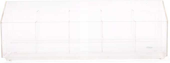 Displays2go Clear Acrylic Brochure Holder for Countertop or Wall, Literature Rack Use - 10 Lucite Pockets - 21-3/4"w x 7-1/4"h