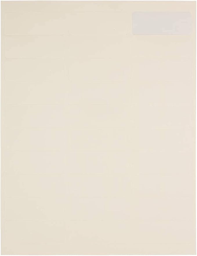 JAM PAPER Return Address Labels - Standard Mailing - 1 x 2 5/8 - Ivory - 120 Shipping Labels/Pack