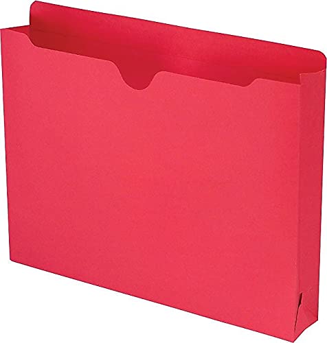 Smead File Jacket, Reinforced Straight-Cut Tab, 2" Expansion, Letter Size, Red, 50 per Box (75569)