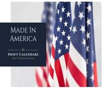 24" x 36" SwiftGlimpse 2026 Wall Calendar Erasable Large Wet & Dry Erase Laminated 12 Month Annual Yearly Wall Planner, Reversible, Horizontal/Vertical, Navy