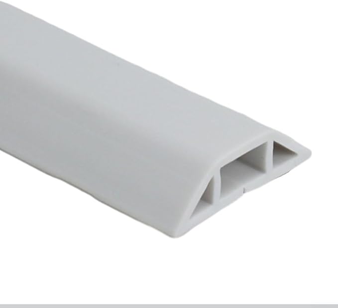1M Floor Cable Protector Rubber Cover for Safe Movement in Offices, Gyms, and Homes (White)