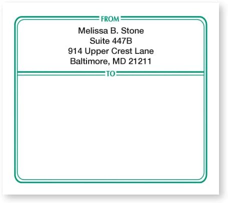 Green Double Border Personalized Shipping Labels