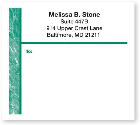 Deep Green Marble Personalized Shipping Labels