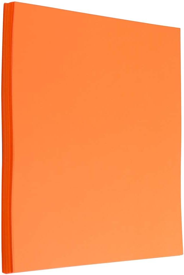 JAM PAPER Colored 24lb Paper - 90 gsm - 8.5 x 11 - Ultra Orange - 50 Sheets/Pack