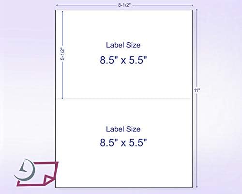 NextDayLabels - 8-1/2 x 11" Neon Color High Light Fluorescent Labels for Laser & Inkjet Printer (Green Fluorescent, 8-1/2" x 5-1/2" - 2 Per Page | 50 Labels)
