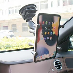 Strg Suction Cup Mount with 1'' Ball, Ball Mount with Suction Cup Base Compatible with RAM Mount and All 1 Inch/B Size/ 25mm Ball Double Socket Arms