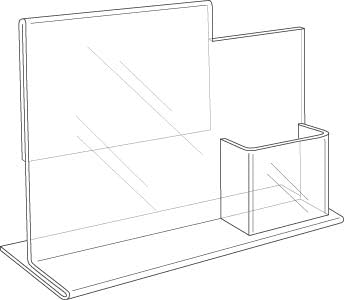 Clear-Ad - Clear Acrylic Combination Display with Flyer Holder 8.5x11 & Trifold Brochure Holder 4x9 - Plastic Plexiglass Magazine Stand & Pamphlet Literature Organizer (Pack of 1)