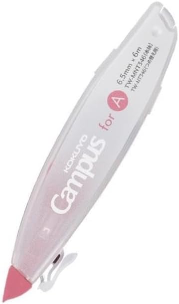 KOKUYO Correction Tape, 0.26 inches (6.5 mm) Wide for A 7mm Ruled Notebook, 19.7 ft (6 m) long, Pink, Japan Import (TW-MNT346)
