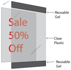 | Clear Sign Holder -11"W x 17"L | Use on Glass, Doors, Windows, Any Flat Surface - Black Border | 5 Pack