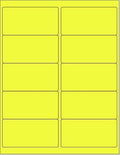 8-1/2 x 11 Neon Color High Light Fluorescent Labels for Laser & Inkjet Printer (Yellow Fluorescent, 4 x 2-10 Per Page | 500 Labels)