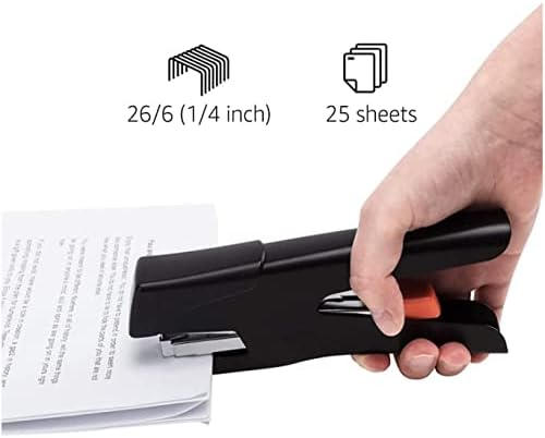 Amazon Basics Effortless Hand Held Plier Stapler, 25 Sheet Capacity,Heavy Duty Staper,Black