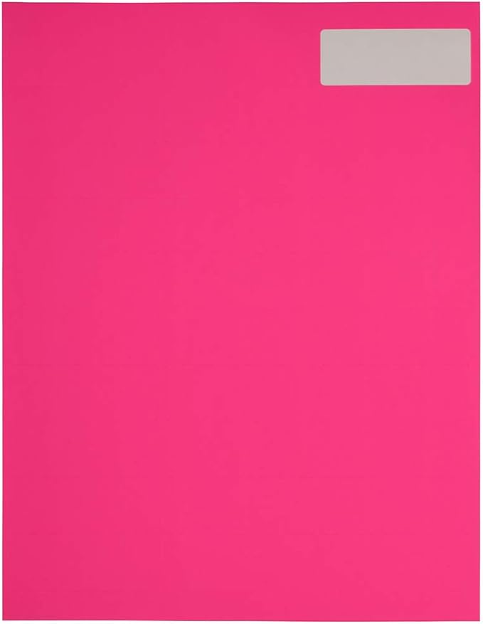 JAM PAPER Return Address Labels - Standard Mailing - 1 x 2 5/8 - Neon Pink - 120 Shipping Labels/Pack