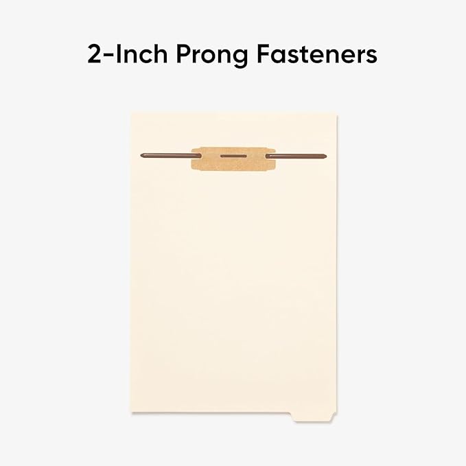 Smead Stackable Folder Divider with Fastener, Bottom 1/5-Cut Tab, Letter Size, Manila, 100 per Box (35600)