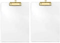 UNIQOOO 2 Pack Thick Clear Acrylic Clipboard with Shiny Gold Finish Clip, Perfect for Modern Arts Lover and Style Expert, Calligrapher, Office, Seminars, Workshops, Home School, Classroom and Event
