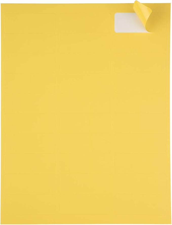 JAM PAPER Return Address Labels - Standard Mailing - 1 x 2 5/8 - Yellow - 120 Shipping Labels/Pack