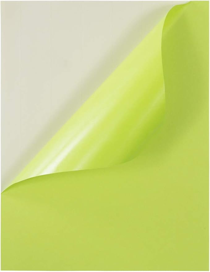 JAM PAPER Full Sheet Shipping Labels - Printable Sticker Paper - 8 1/2 x 11 - Ultra Lime Green - 10 Full Pages/Pack