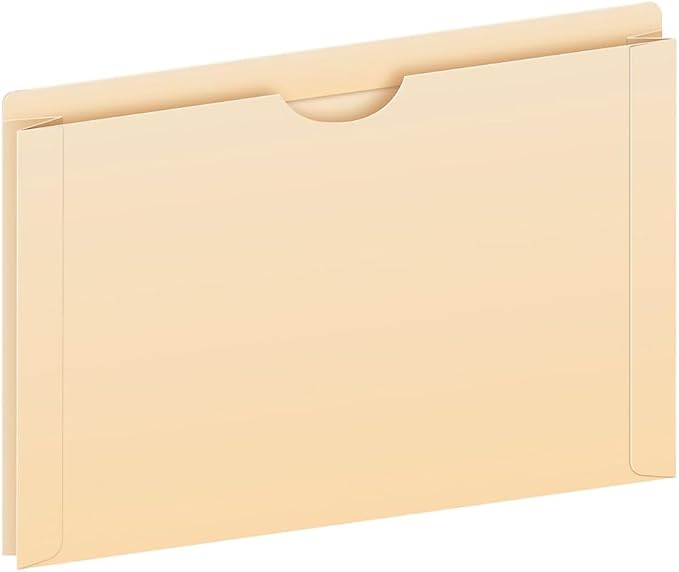 Pendaflex File Jackets, Legal Size, Manila, 2" Expansion, Reinforced Straight-Cut Tabs with Thumb Cut, 50 Per Box (23200EE), Beige