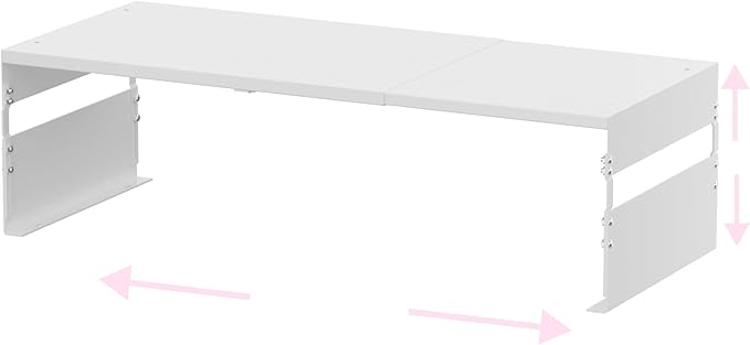 Adjustable Metal Bedside Shelf – Stackable Shelf for Bedroom, Living Room, Office, Space-Saving Storage Organizer, Easy Assembly，Sleek Matches Any Decor(1PACK/White)