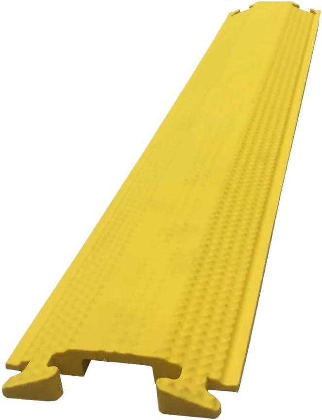 Kable Kontrol Drop Over Floor Cord Cover – 36” Inch Long 1 Channel Cable or Wire Protector – Rubber Ramp for Indoor and Outdoor Use – Yellow