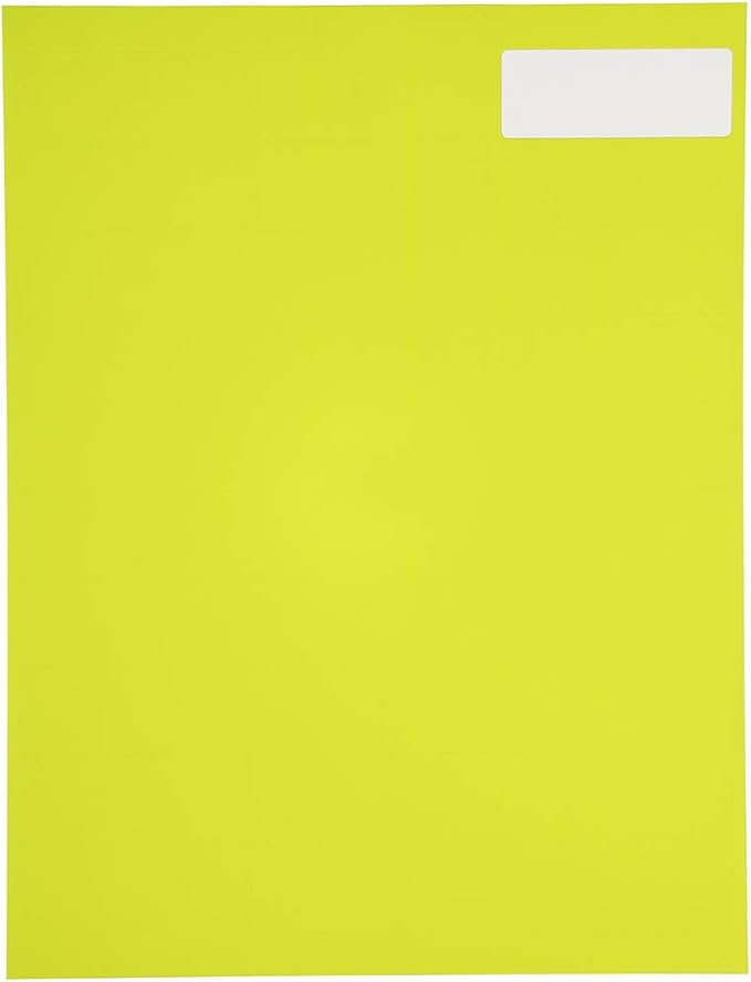 JAM PAPER Return Address Labels - Standard Mailing - 1 x 2 5/8 - Neon Yellow - 120 Shipping Labels/Pack