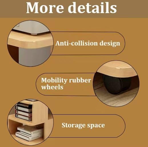 Under Desk Drawer Wooden 2 Tier Printer Shelf with Storage，Mobile Cart Wooden File Cabinets with Open Storage Shelf(Yellow Walnut,19.7x15.7x11.8in)