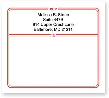 Red Double Border Personalized Shipping Labels