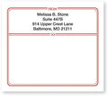 Red Double Border Personalized Shipping Labels