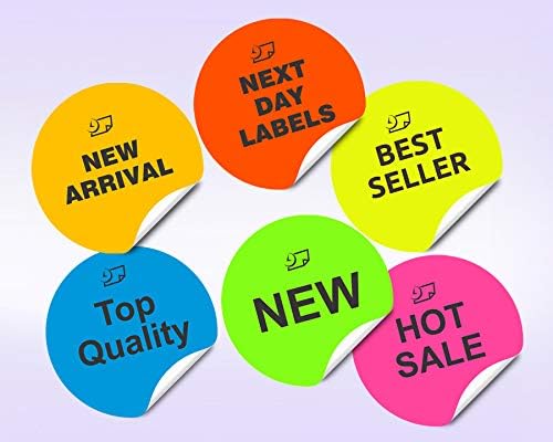 8-1/2 x 11" Neon Color High Light Fluorescent Labels for Laser & Inkjet Printer (RED Fluorescent, 2.5" Round - 12 Per Page | 1200 Labels)
