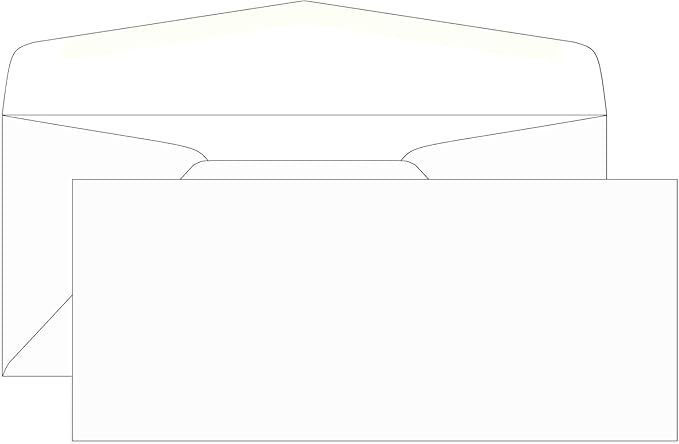 Aimoh #10 White Envelopes, 2500 Count – 24 LB Premium Paper – Regular Gummed Seal – Standard 4-1/8” x 9-1/2” Business Envelopes – For Letters, Invoices, Statements & Office Mailings