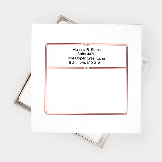 Red Double Border Personalized Shipping Labels