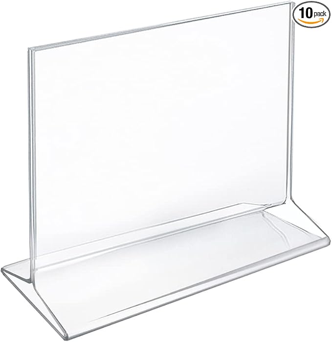 Azar Displays 142708 6-Inch Width by 5.5-Inch Height Top-Load Acrylic Sign Holder, 10-Pack