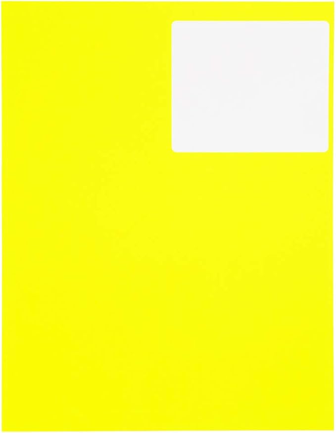 JAM PAPER Shipping Address Labels - Large - 3 1/3 x 4 - Neon Fluorescent Yellow - 120/Pack