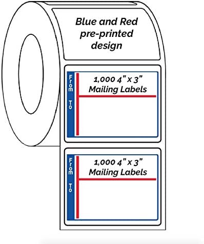 Mailing Stickers, Custom Printed with Your Logo, Image or Text Imprinted 1-Color Business Shipping, 4” x 3” Rolls (1000)