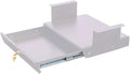 Stand Up Desk Store Add-On Office Sliding Under-Desk Drawer Storage Organizer for Standing Desks (White, Lockable with Padded Laptop Shelf)