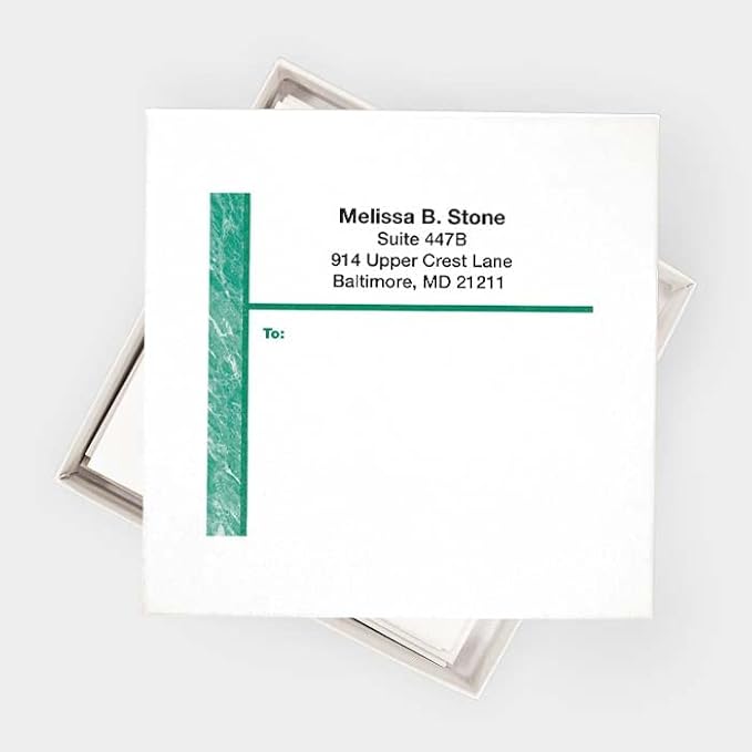 Deep Green Marble Personalized Shipping Labels