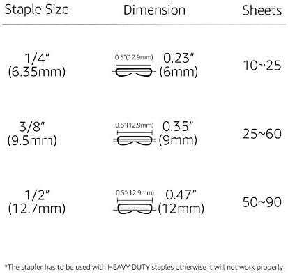 Amazon Basics Heavy Duty Stapler, 90 Sheets High Capacity, Large Office Stapler with 1000 Staples, Black