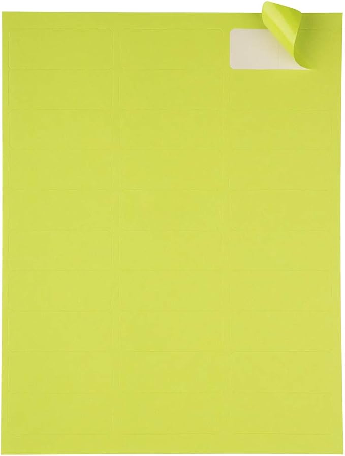 JAM PAPER Return Address Labels - Standard Mailing - 1 x 2 5/8 - Ultra Lime Green - 120 Shipping Labels/Pack