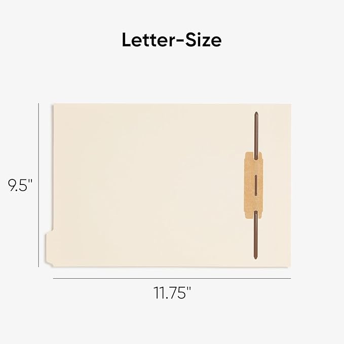 Smead Stackable Folder Divider with Fastener, Bottom 1/5-Cut Tab, Letter Size, Manila, 100 per Box (35600)