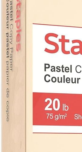 Staples Pastel Recycled Copy Paper, Cream, 20 lb., 8.5" x 11", 500 Sheets – 30% Recycled Multipurpose Paper for Printing & Documents