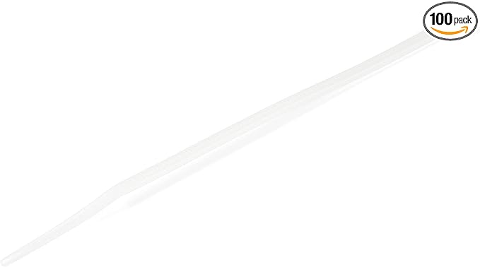 StarTech.com 4"(10cm) Cable Ties - 1/16"(2mm) Wide, 7/8"(22mm) Bundle Diameter, 18lb(8kg) Tensile Strength, Nylon Self Locking Zip Ties with Curved Tip - 94V-2/UL Listed, 100 Pack - White, TAA