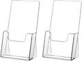 zavekia Acrylic Brochure Holder,2 packs Thicker Countertop Literature Holder Plastic Flyer Display Stand for Magazine (2 packs)