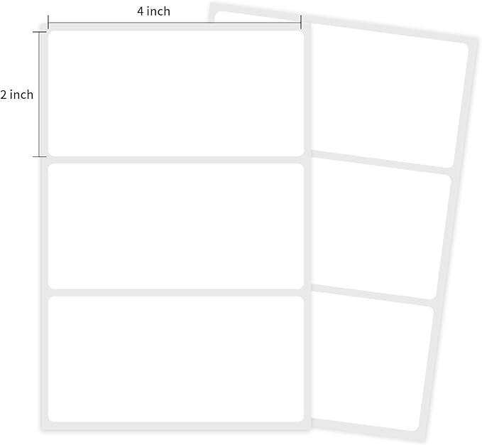 Yeachlaing 2×4 Inch Removable Blank Freezer Labels,Water/Oil/Tear Resistant/Ink Won't Smudge No Residue (105pcs,1 Bag)