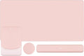 MOSISO Keyboard Mouse Pad Set, Large Gaming Mouse Pad&Rectangular Keyboard Wrist Rest&Mousepad with Wrist Rest&Coaster, Ergonomic Non-Slip&Easy Typing Pad with Curved Silicone Lining, Baby Pink