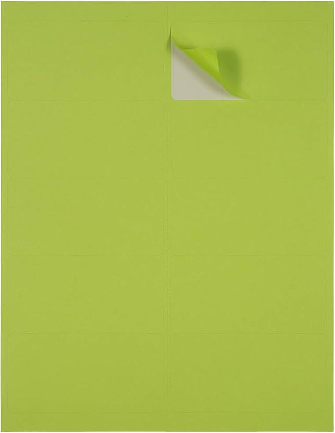 JAM PAPER Shipping Address Labels - Standard Mailing - 2 x 4 - Ultra Lime Green - 120/Pack