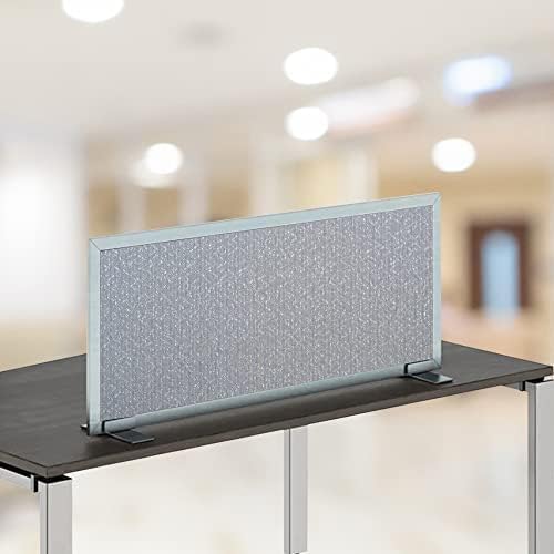 OBEX Acoustical Free Standing Privacy Screen, Cubicle Accessories Desk Privacy Panel, Desk Dividers for Office, Office Furniture Partitions Portable Sound Proof Dividers, 24" x 24", Overcast