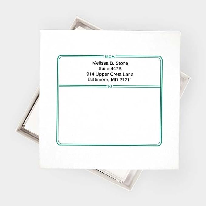 Green Double Border Personalized Shipping Labels